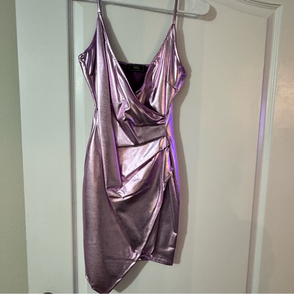 Metallic pink party dress